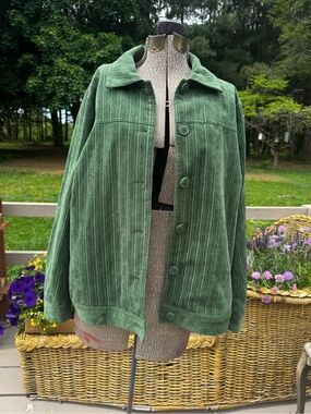 Vintage Breckenridge Green Corduroy Button-Up Jacket